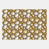 Zeeschelpen parels zandstrand schelpen gouden shim inpakpapier vel (Voorkant 3)