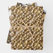 Zeeschelpen parels zandstrand schelpen gouden shim inpakpapier vel (In situ)