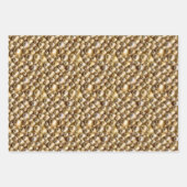 Zeeschelpen parels zandstrand schelpen gouden shim inpakpapier vel (Voorkant)