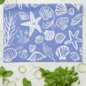 Zeeschelpen Periwinkle Pattern Beach Shells Chic Theedoek (Gevouwen)