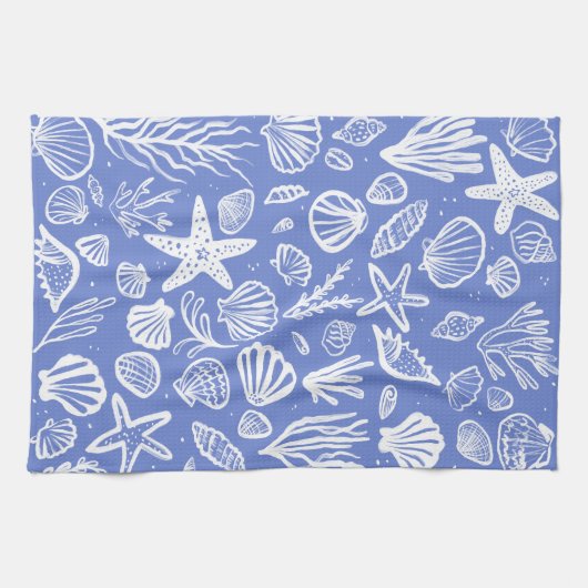 Zeeschelpen Periwinkle Pattern Beach Shells Chic Theedoek (Horizontaal)