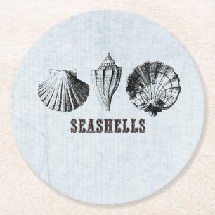  zeeschelpen ronde kartonnen onderzetter
