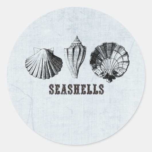  zeeschelpen ronde sticker (Voorkant)