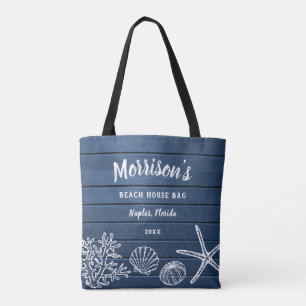 zeeschelpen Rustisch hout Aangepast strand House Tote Bag