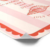 Zeeschelpen Scalloped Border Stripe Bruiloft Welko Poster (Hoek)