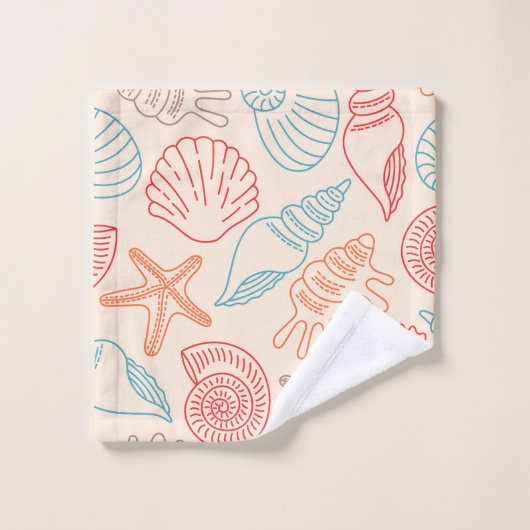 zeeschelpen set bad handdoek (Wasdoekje)