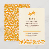 Zeeschelpen & Starfish Heart Summer Beach RSVP (Voorkant / Achterkant)