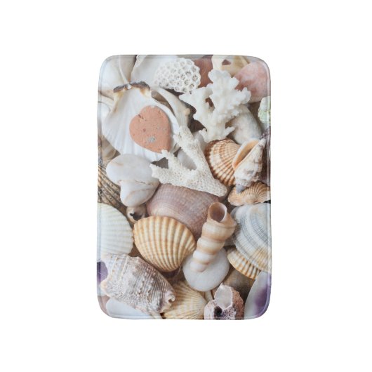 Zeeschelpen stenen koraal achtergrond badmat (Voorkant Verticaal)
