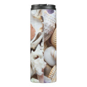 Zeeschelpen stenen koraal achtergrond thermosbeker (Achterkant)