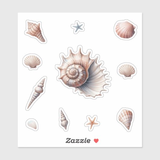 Zeeschelpen Sticker (Vel)