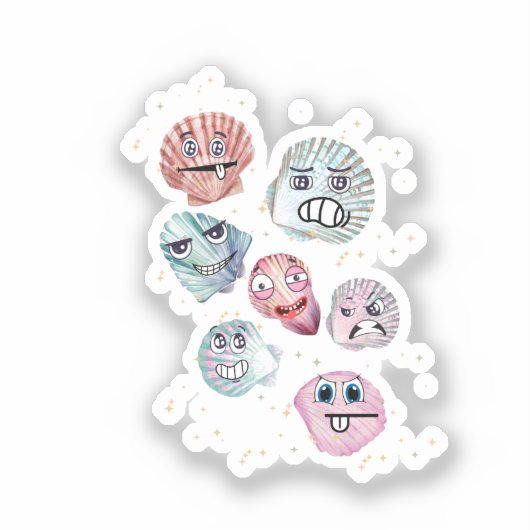 zeeschelpen sticker (Voorkant)