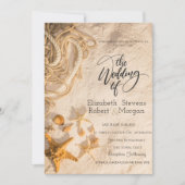Zeeschelpen Touw Zand Bruiloft Uitnodiging (Voorkant)