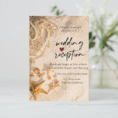 Zeeschelpen Touw Zand Receptie Kaart (Staand voorkant)