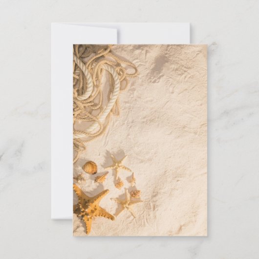 Zeeschelpen Touw Zand Receptie Kaart (Achterkant)