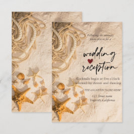 Zeeschelpen Touw Zand Receptie Kaart