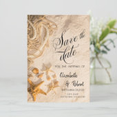 Zeeschelpen Touw Zand Save The Date (Staand voorkant)