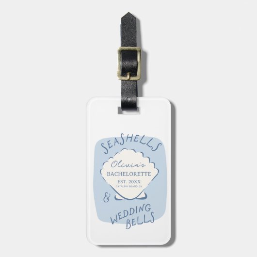 Zeeschelpen & Trouwbellen Bachelorette Bagage Labe Bagagelabel (Voorkant verticaal)