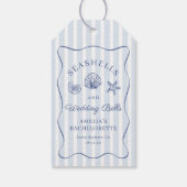 Zeeschelpen & Trouwbellen Bachelorette-weekend Cadeaulabel (Achterkant)