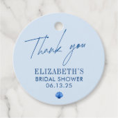 Zeeschelpen & Trouwklokken BRUILOFTSDIENST Bedankjes Labels (Voorkant)