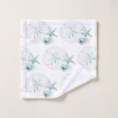 Zeeschelpen Turquoise Bad Handdoek (Wasdoekje)