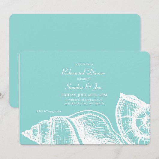 Zeeschelpen Uitnodiging (Voorkant / Achterkant)