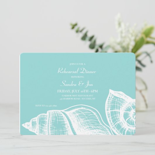 Zeeschelpen Uitnodiging (Staand voorkant)