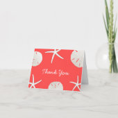 Zeeschelpen van het Thema van het Strand van het Bedankkaart (Voorkant)