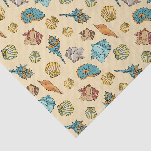 zeeschelpen van schattig strand tissuepapier (Detail)