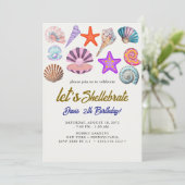 Zeeschelpen Verjaardag Kaart (Staand voorkant)