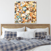 Zeeschelpen Verpakte Canvas Art Afdruk (Insitu (Slaapkamer))