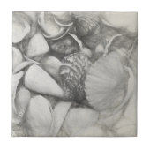 Zeeschelpen voor de Noordzee,  Antiek Tegeltje (Voorkant)