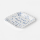 Zeeschelpen vrijgezellenfeest papieren bordje (Gebogen)