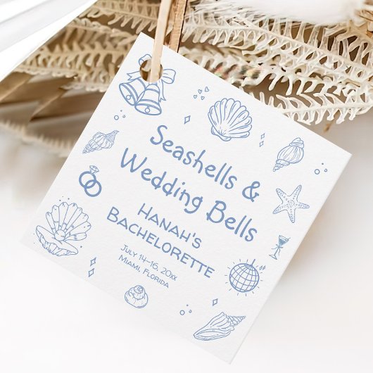 Zeeschelpen vrijgezellenfeestje bedankjes labels
