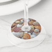 Zeeschelpen Wijnglaslabel (Dichtbij)