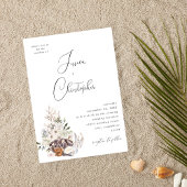 Zeeschelpen & Witte Bloemen Bruiloft 3 Kaart