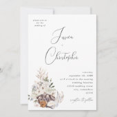 Zeeschelpen & Witte Bloemen Bruiloft 3 Kaart (Voorkant)