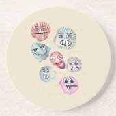 zeeschelpen zandsteen onderzetter (Voorkant)