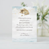 Zeeschelpen,Zee,Kerstverlichting Script receptie Kaart (Staand voorkant)
