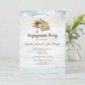 Zeeschelpen,Zee,Kerstverlichting Script Trouwdag Kaart (Staand voorkant)