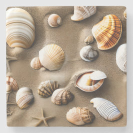 Zeeschelpen Zee Life Beach Ocean Art Decor Stenen Onderzetter