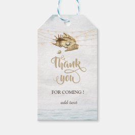 Zeeschelpen,Zee,Slingerlichten Script Cadeaulabel