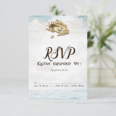 Zeeschelpen,Zee,Slingerlichten Script Lights RSVP  Kaart (Staand voorkant)