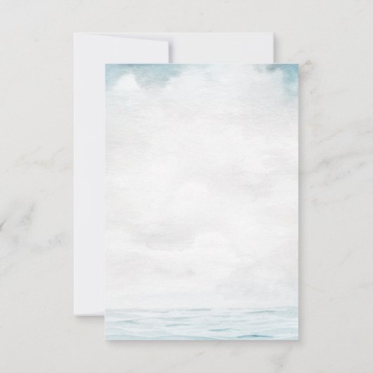 Zeeschelpen,Zee,Slingerlichten Script Lights RSVP  Kaart (Achterkant)