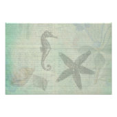  zeeschelpen, zeegarvis en SeaHorse Foto Afdruk (Voorkant)