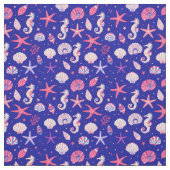 Zeeschelpen Zeepaarden en Zeesterren Stof (Swatch)