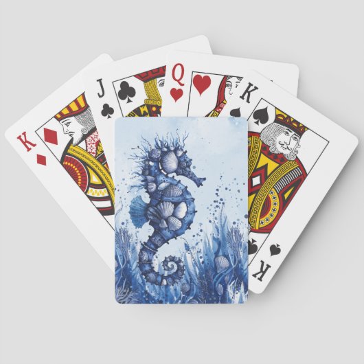 Zeeschelpen Zeepaardje Pokerkaarten (Achterkant)