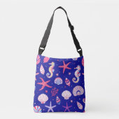 Zeeschelpen Zeepaardjes en Seastars Crossbody Tas (Voorkant)