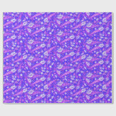 Zeeschelpen Zeeslagers Nautical Pattern Ultramarin Cadeaupapier (Vlak)