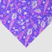 Zeeschelpen Zeeslagers Nautical Pattern Ultramarin Tissuepapier (Detail)