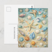 Zeeschelpen Zeester Kust Strand Nautilus Kunst Briefkaart (Voorkant / Achterkant)